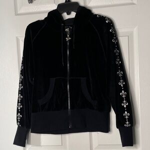 Central Park Velour Zip Up Sweatshirt Hoodie